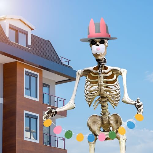 Mepase Skelett-Zubehör, Osterhasen-Kostüm, 3,6 m, Skelett-Outfit, Hasenhut, Hasennase, Filz, Ei-Girlande, riesige Größe, Kleidung für Ostern, Garten, Rasen, Frühling, Outdoor, Party-Dekoration, 3,6 m, Mepase Skelett-Zubehör, Osterhasen-Kostüm, 3,6 m, Skelett-Outfit, Hasenhut, Hasennase, Filz, Ei-Girlande, riesige Größe, Kleidung für Ostern, Garten, Rasen, Frühling, Outdoor, Party-Dekoration, 3,6 m, von Mepase