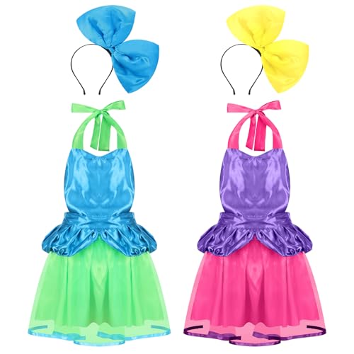 Mepase Halloween-Kostüm, böse Stiefschwestern, BFF-Kostüm, Zubehör-Set, Kleid, Schürze mit Schleife, Stirnbänder für Damen, Mädchen, Bösewicht, Prinzessin, Cosplay, 4 Stück von Mepase