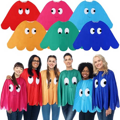 Mepase Halloween-Kostüm, buntes Geister-Umhang, Retro-Arcade-Geist-Kostüm der 80er-Jahre, Kostüm für Erwachsene, Halloween-Gruppe, Cosplay-Zubehör, 6 Stück Mepase Halloween-Kostüm, buntes Geister-Umhang, Retro-Arcade-Geist-Kostüm der 80er-Jahre, Kostüm für Erwachsene, Halloween-Gruppe, Cosplay-Zubehör, 6 Stück von Mepase