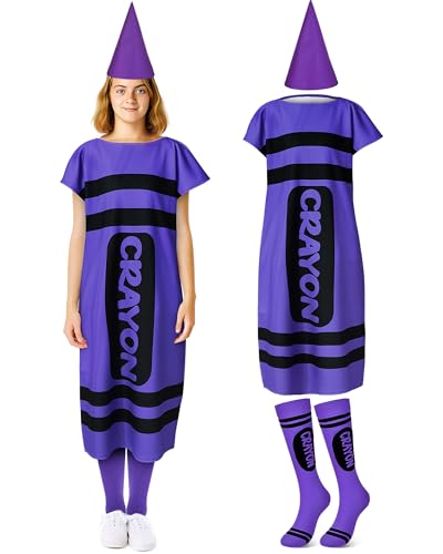 Mepase Halloween-Kostüm für Erwachsene, Halloween-Kreide, Zwergkappe, Strümpfe für Cosplay, Lila, Größe M, 4 Stück von Mepase