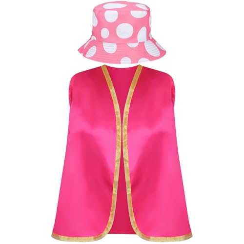 Mepase Halloween-Pilz-Kostüm, Pilzhut, Weste, Verkleidungszubehör für Damen, Cosplay, Party, Outfits, 2 Stück von Mepase