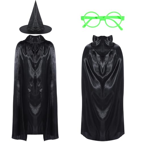 Mepase Hexen-Mottoparty-Zubehör, Hexenhüte, Umhang, Brille, Cosplay-Kostüm-Set, rosa und grün, Partyzubehör für Prinzessin, Rollenspiel, Party-Dekoration, Geschenk, schwarz / grün, Wie Gezeigt Mepase Hexen-Mottoparty-Zubehör, Hexenhüte, Umhang, Brille, Cosplay-Kostüm-Set, rosa und grün, Partyzubehör für Prinzessin, Rollenspiel, Party-Dekoration, Geschenk, schwarz / grün, Wie Gezeigt von Mepase