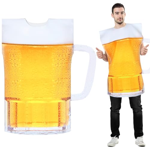 Mepase Oktoberfest Bierkrug Kostüm für Erwachsene Herren Oktoberfest Alkohol Bierglas Outfits Kostüm Halloween Cosplay Party Mepase Oktoberfest Bierkrug Kostüm für Erwachsene Herren Oktoberfest Alkohol Bierglas Outfits Kostüm Halloween Cosplay Party von Mepase