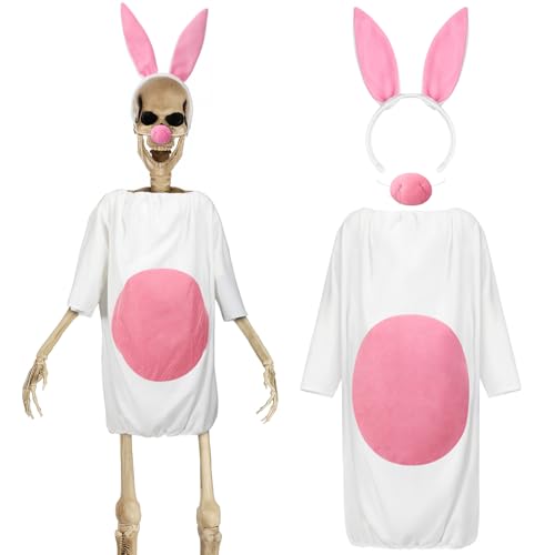 Mepase Skelett-Kleidungszubehör, 3,6 m, 3,6 m, Skelett-Kleidungs-Set beinhaltet übergroßes Hasenkostüm mit Nase und Stirnband, Outfit für Ostern, Totenkopf, Garten, Rasen, Outdoor-Dekoration Mepase Skelett-Kleidungszubehör, 3,6 m, 3,6 m, Skelett-Kleidungs-Set beinhaltet übergroßes Hasenkostüm mit Nase und Stirnband, Outfit für Ostern, Totenkopf, Garten, Rasen, Outdoor-Dekoration von Mepase
