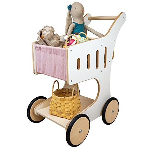 Meppi Einkaufswagen Lollipop aus Holz für Kaufladen - Kinderkaufladen Zubehör von Meppi