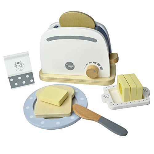 Meppi Holz Toaster Set für die Kinderküche/Spielküche - Haushaltsgeräte aus Holz von Meppi