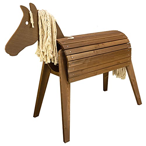 Meppi Outdoor-Pferd für den Garten - Holzpferd für Kinder aus wetterfestem Holz von Meppi
