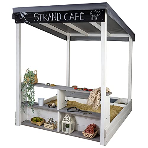 Meppi Sandkasten Strandcafe Weiss/grau aus Holz - Sandkiste für Kinder - Sandbox Meppi Sandkasten Strandcafe Weiss/grau aus Holz - Sandkiste für Kinder - Sandbox von Meppi