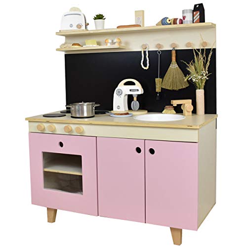 Meppi Spielküche Kinderküche Malmö aus Holz, Natur-rosa Holzküche für Kinder Meppi Spielküche Kinderküche Malmö aus Holz, Natur-rosa Holzküche für Kinder von Meppi