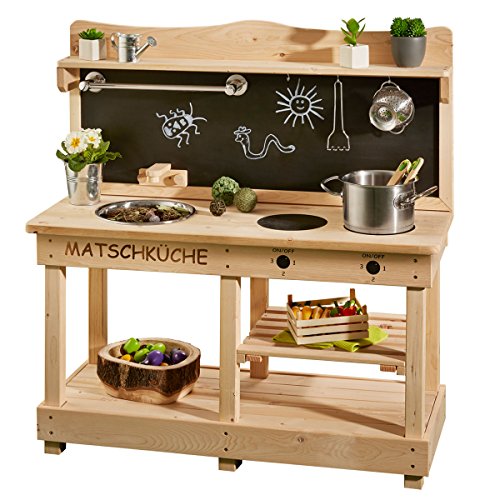 Sun Matschküche mit Tafel aus Holz - Outdoorküche für Kinder von Meppi