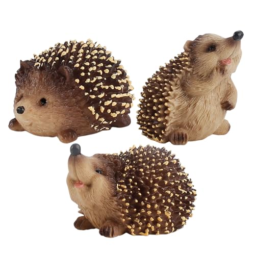 Niedlichen Igel Figuren - PVC Material, Reibungslos, Einwandfrei, Sicher | Detaillierte Realistische Winzige Spielzeug Igelfiguren Für Terrasse, Garten Deko, Kinder Geschenk von Mequou