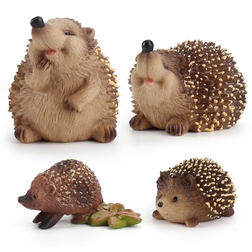 Niedlichen Igel Figuren - PVC Material, Reibungslos, Einwandfrei, Sicher | Detaillierte Realistische Winzige Spielzeug Igelfiguren Für Terrasse, Garten Deko, Kinder Geschenk von Mequou