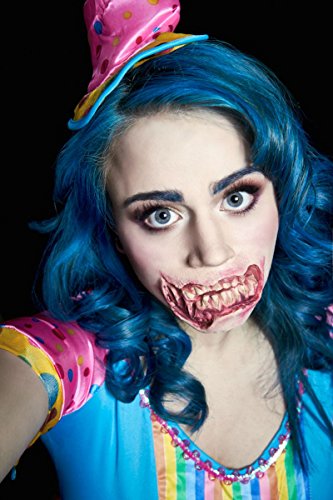 Funnylens Zombie Mund Wunde Angelina für Fasching aus Naturlatex. Mehrfach anwendbar perfekt zu Halloween, Karneval, Fasching oder Fasnacht. von Meralens