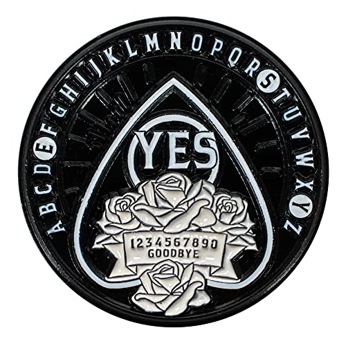 Merchoid Yes or No Decision making commerative coin: 3D embossed Yes / No Ouija board style souvenir coin for decision making, coin toss game, collectors item, spirit coin., Black Merchoid Yes or No Decision making commerative coin: 3D embossed Yes / No Ouija board style souvenir coin for decision making, coin toss game, collectors item, spirit coin., Black von Merchoid