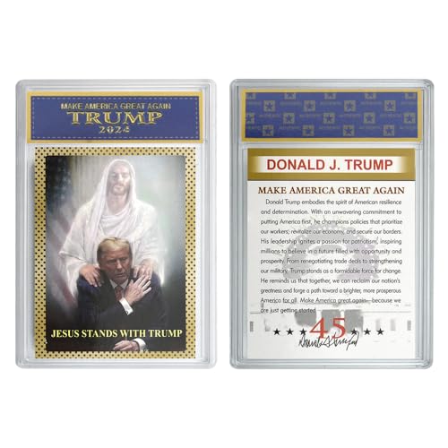 1 x Donald Trump Papierbewertungskarte 2024, US-Präsident Jesus steht mit Trump Make America Great Again Sammelkartensammlung Geschenk 1 x Donald Trump Papierbewertungskarte 2024, US-Präsident Jesus steht mit Trump Make America Great Again Sammelkartensammlung Geschenk von Mercollection
