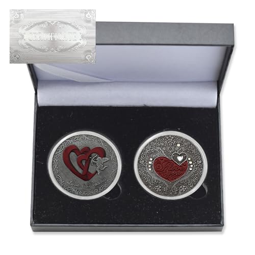 2 Pc/Box Love Commerical Coin Metal Vintage I Love You Challenge Coin with Certificate and Gift Box for Wife, Girlfriend Anniversary Valentine's Day Gift 2 Pc/Box Love Commerical Coin Metal Vintage I Love You Challenge Coin with Certificate and Gift Box for Wife, Girlfriend Anniversary Valentine's Day Gift von Mercollection
