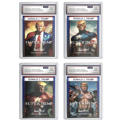 4 Stück/Set 2024 Super Hero Donald Trump Paper Rating Card US President Make America Great Again Stand Strong Trading Card Collection Gift 4 Stück/Set 2024 Super Hero Donald Trump Paper Rating Card US President Make America Great Again Stand Strong Trading Card Collection Gift von Mercollection