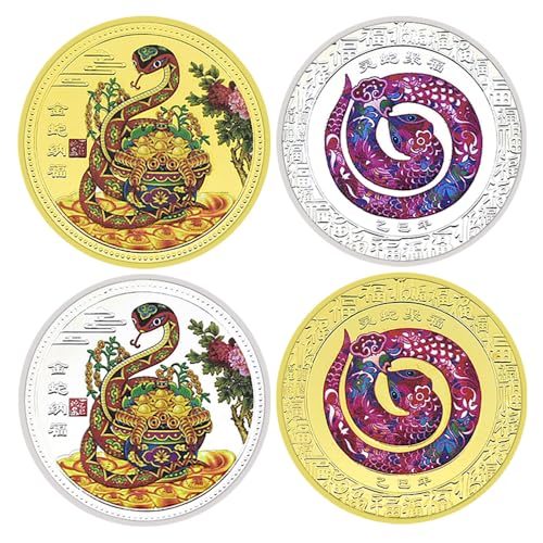 4 Stück/Set 2025 China Snake Year Challenge Münze Metall Medaille Handwerk Lucky Animal Collection Gedenkmünze 4 Stück/Set 2025 China Snake Year Challenge Münze Metall Medaille Handwerk Lucky Animal Collection Gedenkmünze von Mercollection