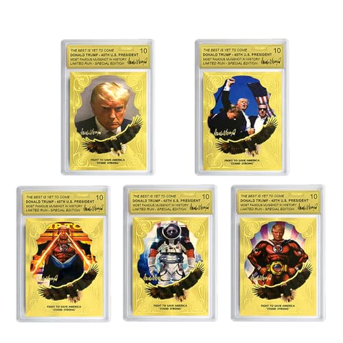 5 Stück/Set 47. Präsident Donald Trump Bewertungskarte Trump Victory Trading Goldfolien-Karte Sammelkarte für Fans 5 Stück/Set 47. Präsident Donald Trump Bewertungskarte Trump Victory Trading Goldfolien-Karte Sammelkarte für Fans von Mercollection