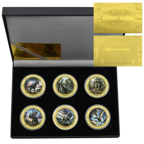 6 Stück/Box Dinosaurier Herausforderung Münze Tyrannosaurus Rex Pterodactyl Triceratops Metall Medaille Kollektion 6 Stück/Box Dinosaurier Herausforderung Münze Tyrannosaurus Rex Pterodactyl Triceratops Metall Medaille Kollektion von Mercollection