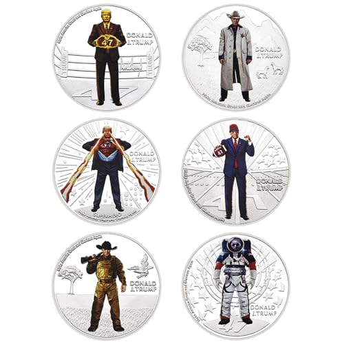 6 Stück/Set 2024 47. US-Präsident Donald Trump Challenges Münze Make America Great Again Metall Gedenkmedaille Sammlung Fan Geschenke 6 Stück/Set 2024 47. US-Präsident Donald Trump Challenges Münze Make America Great Again Metall Gedenkmedaille Sammlung Fan Geschenke von Mercollection
