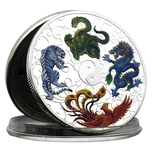 China The Four Symbols Challenge Coin Medal Dragon Tiger Snake Phoenix Tai Chi Decoration Collection Gift China The Four Symbols Challenge Coin Medal Dragon Tiger Snake Phoenix Tai Chi Decoration Collection Gift von Mercollection