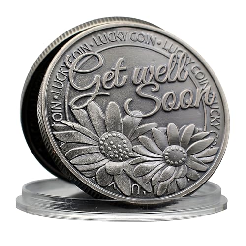 Get Well Soon Gedenkmünze Retro Metall Ich bin hier für dich vierblättriges Kleeblatt Glücksmünze Sammlung Geschenk Get Well Soon Gedenkmünze Retro Metall Ich bin hier für dich vierblättriges Kleeblatt Glücksmünze Sammlung Geschenk von Mercollection