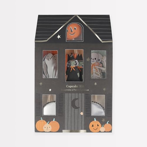 Meri Meri It's Halloween! Cupcake-Set, 24 Stück, enthält 24 Halloween-Cupcake-Topper und 24 glänzende silberne Halloween-Cupcake-Einlagen, Spukhaus-Design, ideal für Halloween-Backen Meri Meri It's Halloween! Cupcake-Set, 24 Stück, enthält 24 Halloween-Cupcake-Topper und 24 glänzende silberne Halloween-Cupcake-Einlagen, Spukhaus-Design, ideal für Halloween-Backen von Meri Meri