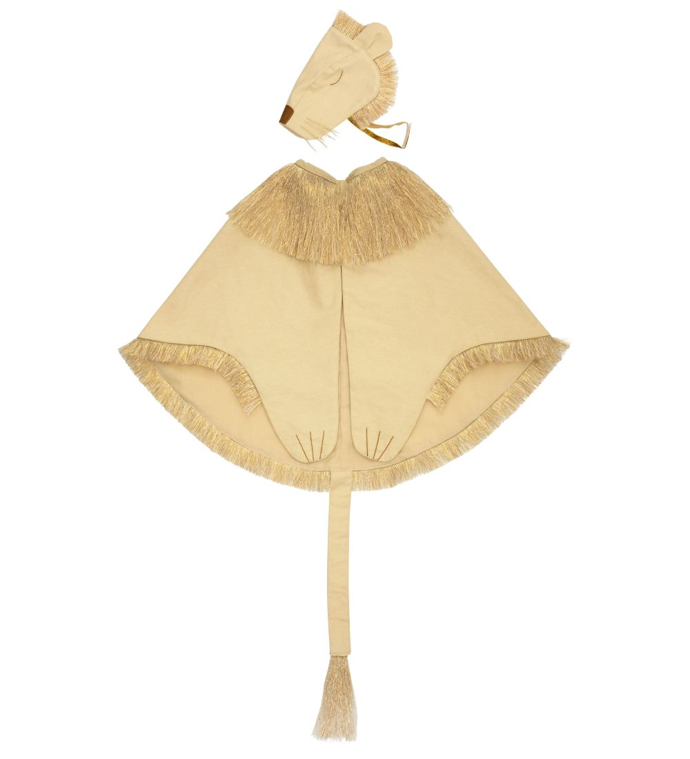 Meri Meri Kostüm - Löwenumhang und Hut - Beige/Gold - Meri Meri - 3-6 Jahre (98-116) - Kostüme von Meri Meri