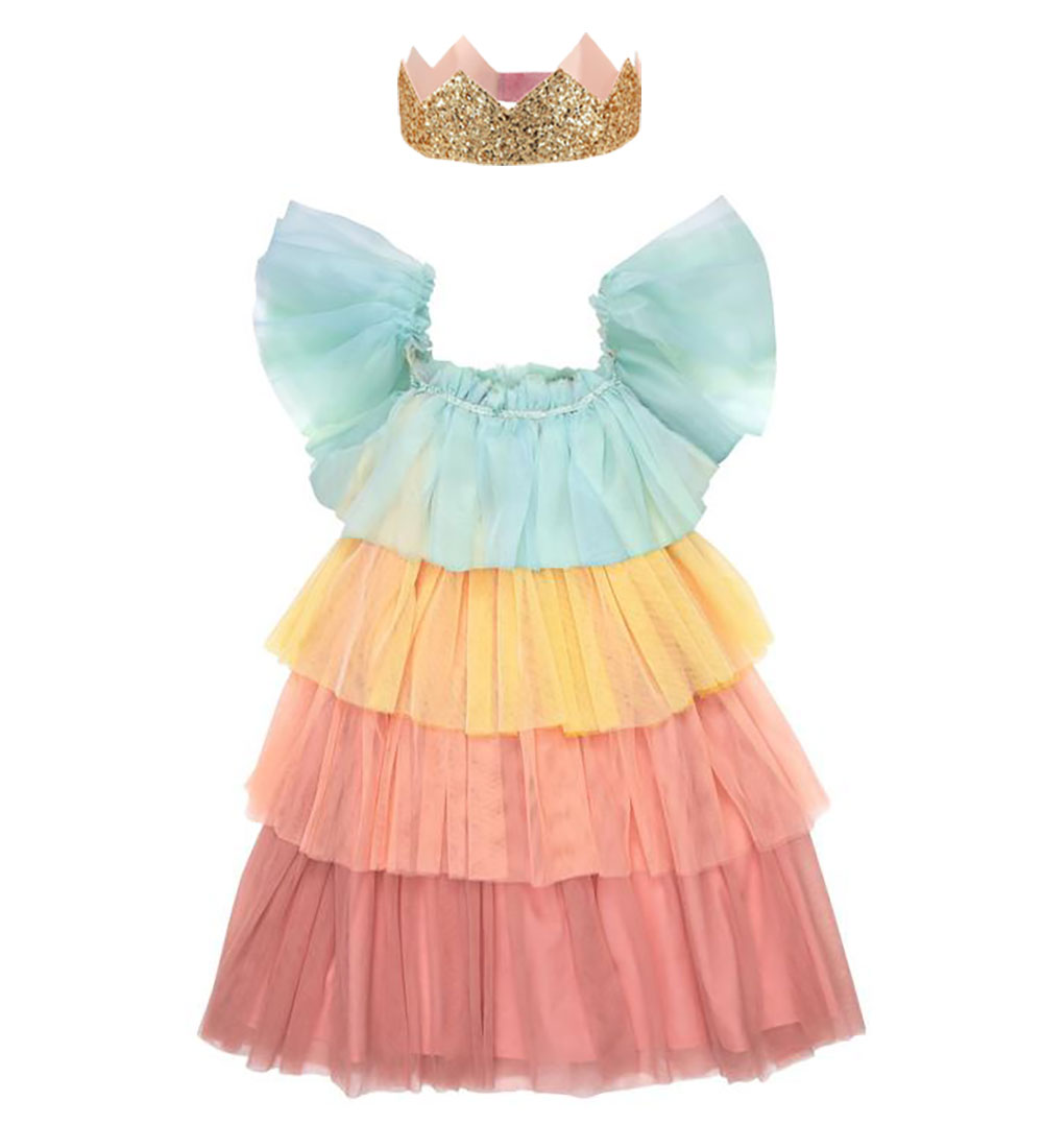 Meri Meri Kostüm - Rainbow Ruffle Princess Dress Aufwärts - Meri Meri - 5-6 Jahre (110-116) - Kostüme von Meri Meri