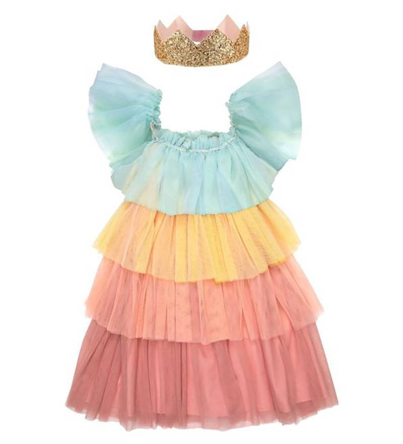 Meri Meri Kostüm - Tüllkleid/Krone - Rainbow - Meri Meri - 3-4 Jahre (98-104) - Kostüme von Meri Meri