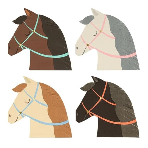 Meri Meri - Papierservietten – Meri Meri – Pony-Party-Servietten – 16 Stück Meri Meri - Papierservietten – Meri Meri – Pony-Party-Servietten – 16 Stück von Meri Meri