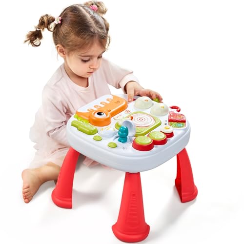 7-in-1 Kinderspieltisch Ab 18 Monate – Dinosaurier Musikspielzeug mit Klavier, Trommel, Elektronisches Spielzeug für Jungen und Mädchen, Abnehmbar, Fördert Kreativität und Hand-Augen-Koordination 7-in-1 Kinderspieltisch Ab 18 Monate – Dinosaurier Musikspielzeug mit Klavier, Trommel, Elektronisches Spielzeug für Jungen und Mädchen, Abnehmbar, Fördert Kreativität und Hand-Augen-Koordination von Meribbit