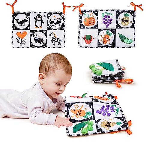 Meribbit Baby Stoffbuch Schwarz Weiß für Babys Weiches Baby Bettumrandung Buch – Lernspielzeug für Neugeborene, Stimulation der visuellen Wahrnehmung, Baby Geschenk ab 0 Monate Meribbit Baby Stoffbuch Schwarz Weiß für Babys Weiches Baby Bettumrandung Buch – Lernspielzeug für Neugeborene, Stimulation der visuellen Wahrnehmung, Baby Geschenk ab 0 Monate von Meribbit