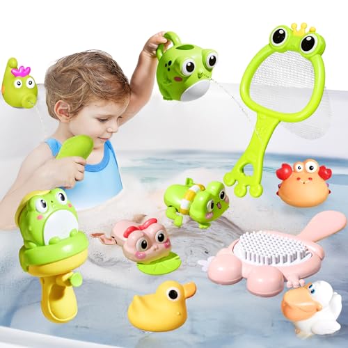 Meribbit Badespielzeug für Kinder – Wasserspiele für Badewanne, Sicherheit, Spaß und Lernspielzeug für Babys und Kleinkinder – BPA-frei, umweltfreundlich, mit leuchtenden Farben von Meribbit