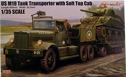 Merit 63502 - Modellbausatz US M19 Tank Transporter With Soft Top Ca von Trumpeter