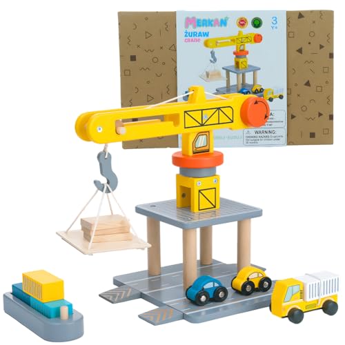 MERKAN, Holzbaustelle mit großem Fahrkranz und Fahrzeugen, Kinderkran, Selbstfahrkran, Strasskegel, Baustoffplattform MERKAN, Holzbaustelle mit großem Fahrkranz und Fahrzeugen, Kinderkran, Selbstfahrkran, Strasskegel, Baustoffplattform von Merkan