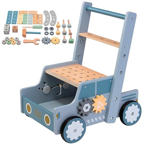 Merkan Holzläufer, Puder, kleiner Heimwerker, Werkzeugauto, für Jungen und Mädchen, Aktivitätszentrum, Kleinkind Montessori Spielzeug für 1-3 Jahre. von Merkan