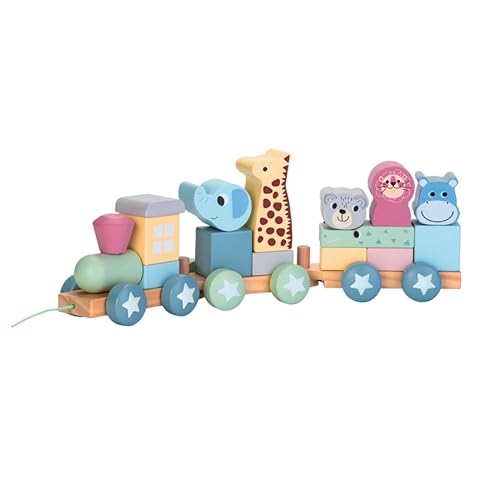 Merkan Holzstapelbahn, 19-teiliges Zügelset aus Holz, für Kleinkinder im Alter von 18 m, für Kinder, Jungen, Mädchen, Tiermotiv, Pastell Merkan Holzstapelbahn, 19-teiliges Zügelset aus Holz, für Kleinkinder im Alter von 18 m, für Kinder, Jungen, Mädchen, Tiermotiv, Pastell von Merkan