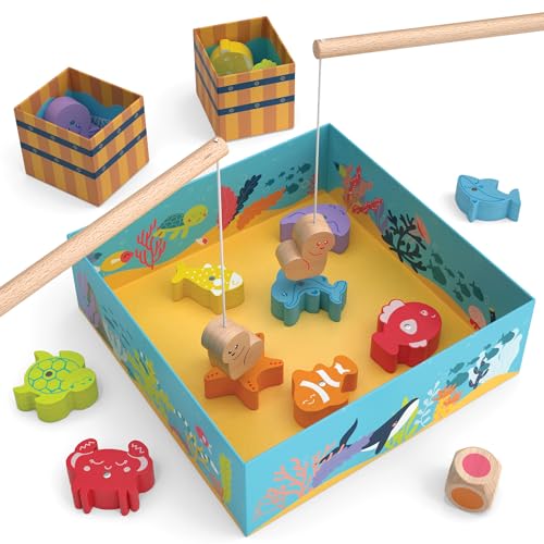 Merle Toys® Magnetisches Angelspiel ab 2 Jahre, 100% FSC Holzspielzeug mit 2 Angelruten und beidseitigen Magneten, Montessori Spielzeug ab 2 Jahre, Motorikspielzeug, Angelspiel für Kinder ab 3 Jahre Merle Toys® Magnetisches Angelspiel ab 2 Jahre, 100% FSC Holzspielzeug mit 2 Angelruten und beidseitigen Magneten, Montessori Spielzeug ab 2 Jahre, Motorikspielzeug, Angelspiel für Kinder ab 3 Jahre von Merle Toys