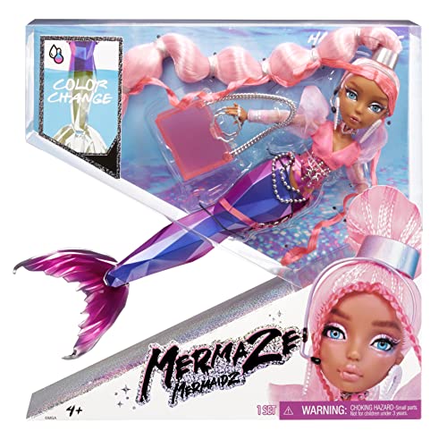 Mermaze Mermaidz - HARMONIQUE - Meerjungfrauen Puppe mit Farbwechsel & Hellrosa Haar - Inklusive Outfit & Zubehör - Voll beweglich - Zum Sammeln - Für Kinder ab 4 Jahren von MERMAZE MERMAIDZ