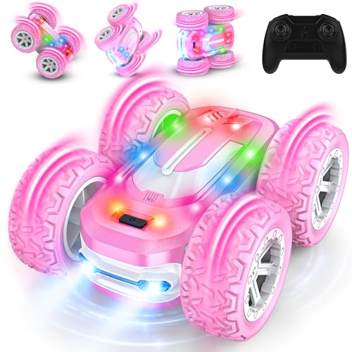 Ferngesteuertes Auto Mädchen Geschenke ab 6 7 8 9 10+ Jahre, 4WD RC Auto 360°Rotation Stunt Car Spielzeugauto mit Aufladbarer Batterie, 2.4Ghz Drift Cawler Spiele Kinder Junge Geschenkideen Geburtstag von Mermoe