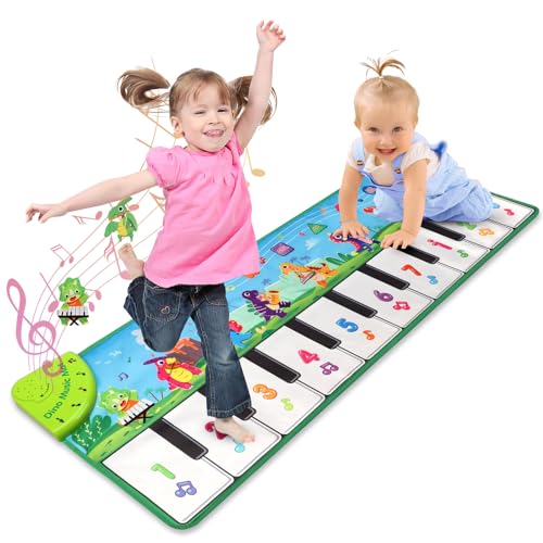 Musikmatte Kinder mit 10 Liedern 8 Musikinstrument Klaviermatte Baby Spielzeug, Piano Matte Tanzmatten Lernspielzeug Interaktives Spiel Geschenk Geburtstag für Kinder Mädchen Junge ab 3 4 5 6 Jahr von Mermoe