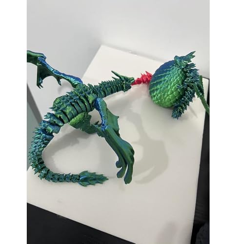 3D Drachenei mit Drache, 3D Drachenjunges im Ei, Drachen Figuren Spielzeug (Feuerspeiende Form), 3D Drache Vater und Sohn, Kreative Spielzeug Geschenk und Deko (Blau-Grün) von Merrwon