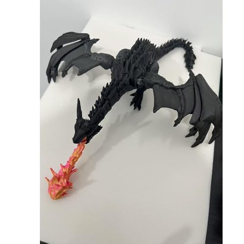 3D Drachenei mit Drache, 3D Drachenjunges im Ei, Drachen Figuren Spielzeug (Feuerspeiende Form), 3D Drache Vater und Sohn, Kreative Spielzeug Geschenk und Deko (Schwarz + Gold) von Merrwon