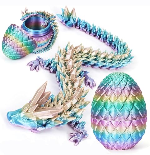 Merrwon 3D-Gedruckter Drache (28,5 cm) mit Drachenei - Kreative Spielzeug und Deko, Laser-Regenbogen Merrwon 3D-Gedruckter Drache (28,5 cm) mit Drachenei - Kreative Spielzeug und Deko, Laser-Regenbogen von Merrwon
