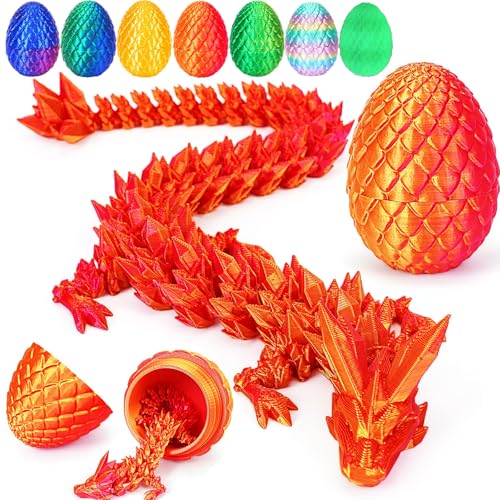 Merrwon 3D-Gedruckter Drache (28,5 cm) mit Drachenei - Kreative Spielzeug und Deko, Laserrot Merrwon 3D-Gedruckter Drache (28,5 cm) mit Drachenei - Kreative Spielzeug und Deko, Laserrot von Merrwon