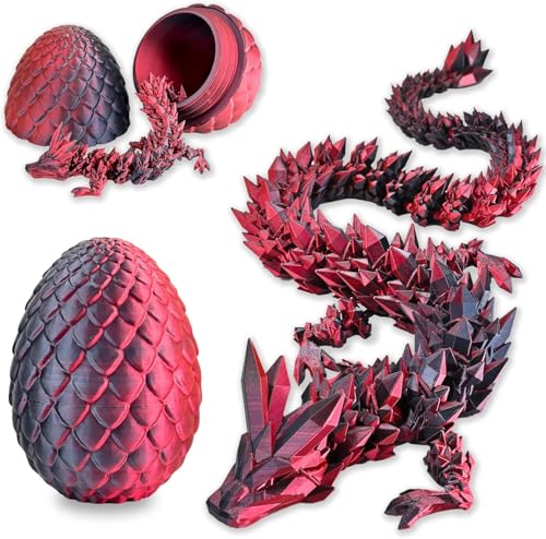 Merrwon 3D-Gedruckter Drache (28,5 cm) mit Drachenei - Kreative Spielzeug und Deko, Schwarz-rot Merrwon 3D-Gedruckter Drache (28,5 cm) mit Drachenei - Kreative Spielzeug und Deko, Schwarz-rot von Merrwon