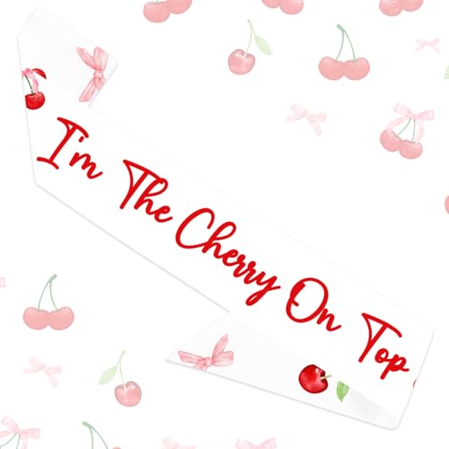 Cherry Thema Geburtstag Schärpe, "I'm the Cherry on Top" Schärpe Baby Shower Schärpe Party Dekoration Obst Motto Party Dekorationen für Junggesellinnenabschied Brautdusche Hochzeit Geburtstag Cherry Thema Geburtstag Schärpe, "I'm the Cherry on Top" Schärpe Baby Shower Schärpe Party Dekoration Obst Motto Party Dekorationen für Junggesellinnenabschied Brautdusche Hochzeit Geburtstag von Merrystorm