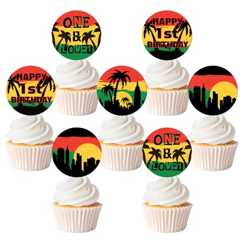 Cupcake-Topper Reggae-Motiv, Palme, Reggae-Party-Dekorationen, One and Loved Reggae erster Geburtstag, Cupcake-Pick, Rasta, jamaikanische Musik, Kuchendekorationen für Jungen und Mädchen, 1 Cupcake-Topper Reggae-Motiv, Palme, Reggae-Party-Dekorationen, One and Loved Reggae erster Geburtstag, Cupcake-Pick, Rasta, jamaikanische Musik, Kuchendekorationen für Jungen und Mädchen, 1 von Merrystorm